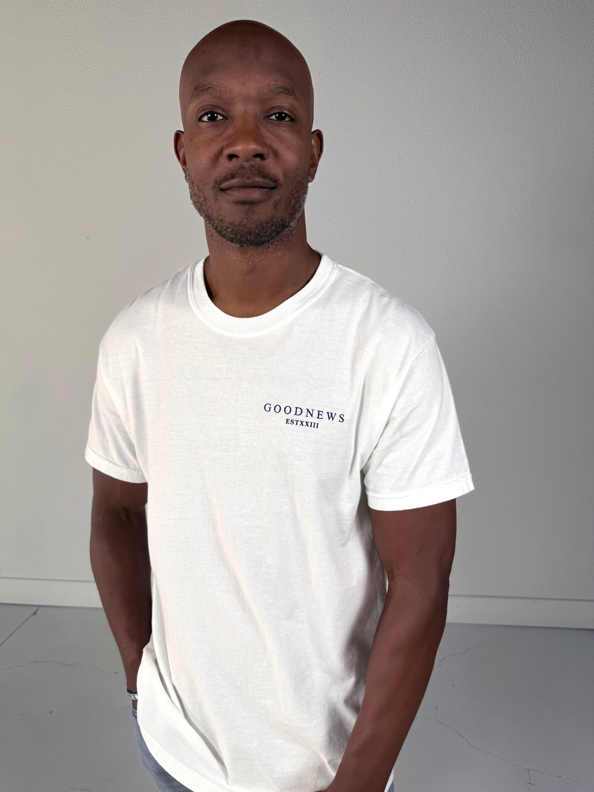 White tee shirt, faith based tee, good news tee, Christian tee shirt, white shirt